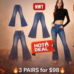 Lee Vintage Modern High Rise Flare Jeans 28x33 NWT Stretch Denim.